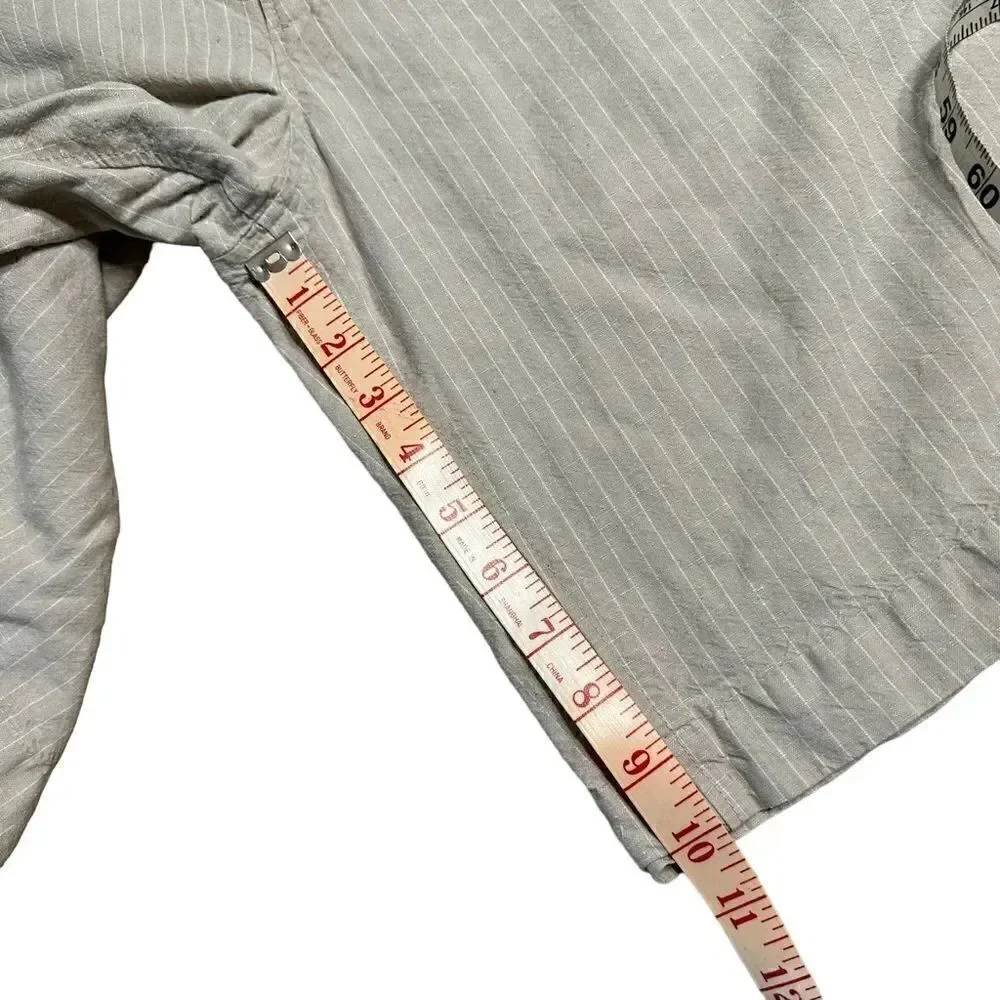 Banana Republic beige striped flat front linen blend shorts size waist 34”
